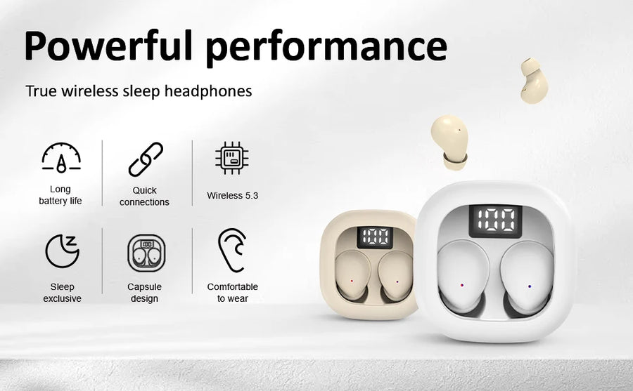 Wireless Bluetooth Headset Mini Ultra Small Sleep New Invisible Earbuds High Sound Quality Headphones Noise Reduction Earphones UpTrend Deals