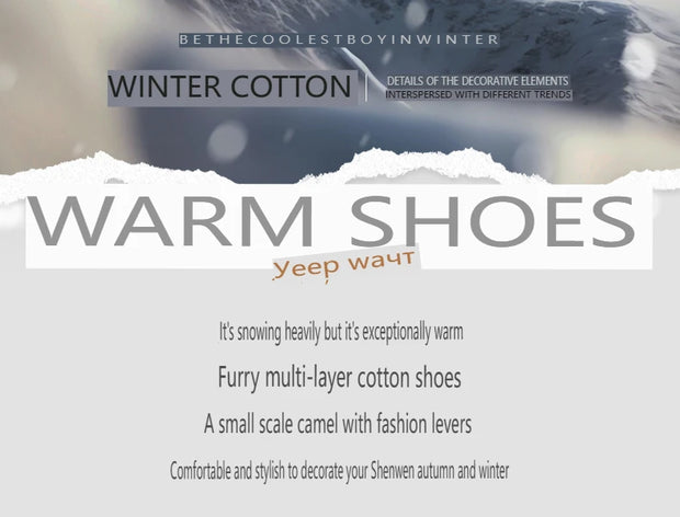Winter Snow Boots, Men's Insulated Warm Cotton Boots, Anti-slip and Wear-resistant Hiking Shoes, Casual Outdoor Boots