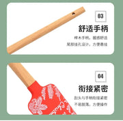 Christmas Themed Wooden Handle Pastry Batter Mixing Scraper Cake Cream Silicone Spatula Baking Decorating Tools Kitchen Utensils