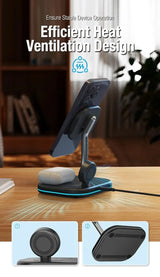 3-in-1 Wireless Charging Station – Fast Charge Phone, Watch & Earbuds