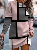 Women's Printed Sportswear Top – Round Neck Long Sleeve