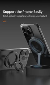 Magnetic Phone Stand – Double-Sided Ring Holder, Folding Desktop Bracket, 360° Rotation