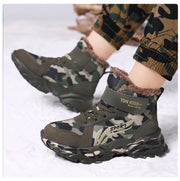 Winter Snow Boots For Children 2024 Trend Fashion Plush Camouflage Sneakers Thick Warm Teenager Faux Fur Boots For Kids