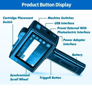WILLITA 25.4mm Portable Handheld Inkjet Tij Printer Gun For Logo Expiry Date QR Barcode Batch Numbers Label Machine S10