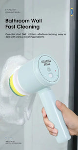 Cordless Electric Spin Scrubber, 5-in-1, for Bathroom Tile and Kitchen