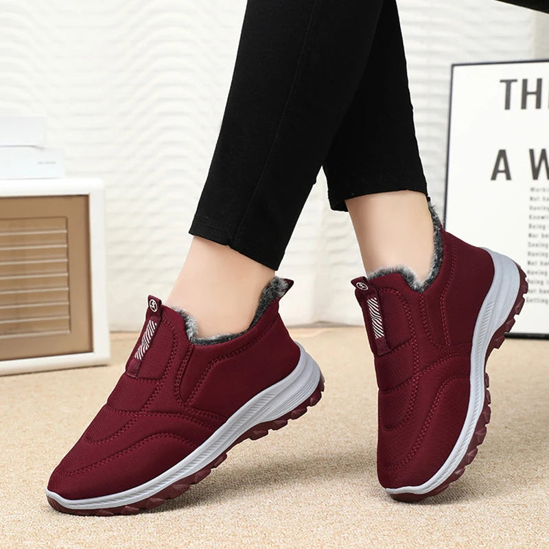 Women's Winter Snow Boots, Warm Lightweight Cotton, Non-Slip