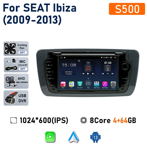 7" Touchscreen Car Stereo Head Unit For Seat Ibiza 6j 2009 - 2013 Multimedia Player GPS Navigation Carplay Android Auto Radio