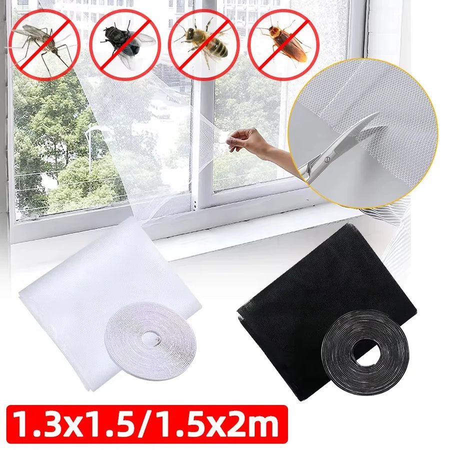 Magnetic Mosquito Net for Windows, Fly Screen with Self-Adhesive Tape