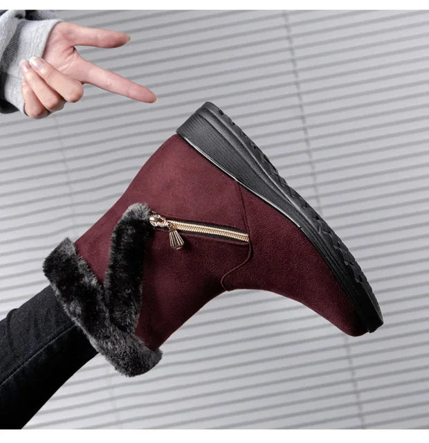 Winter Women Boots Fashion High-top Cotton Shoe Non Slip Wedges Platform Booties Mid-calf Snow Boots Warm Winter Boots for Women