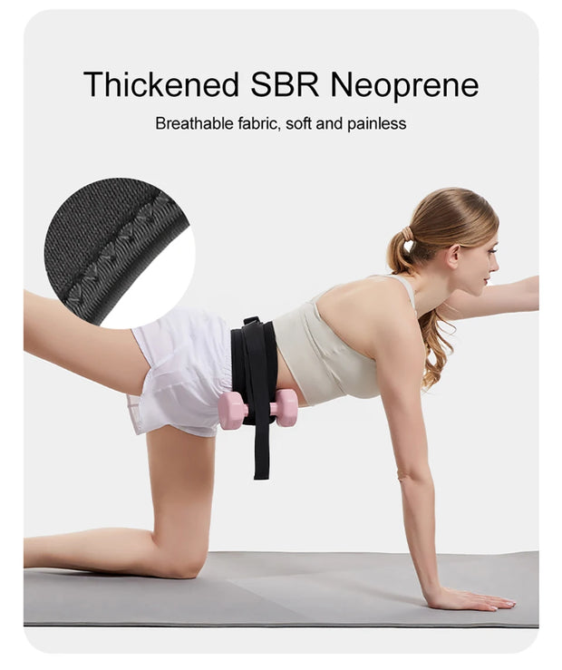 GOBYGO Weight Belt Dumbbell Weight Belt Adjustable Weight Training Safety Hip Thrust Weight Belt Gym Glute Bridge Assisted Belt