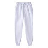 Mens fleece lined jogger sweatpants – white sweatpants on white background