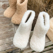 Winter Kids Thermal Boots Warm Girls Furry Hairy Ankle Boots Simple Fashion Children's Outdoor Snow Boots Non-slip Versatile
