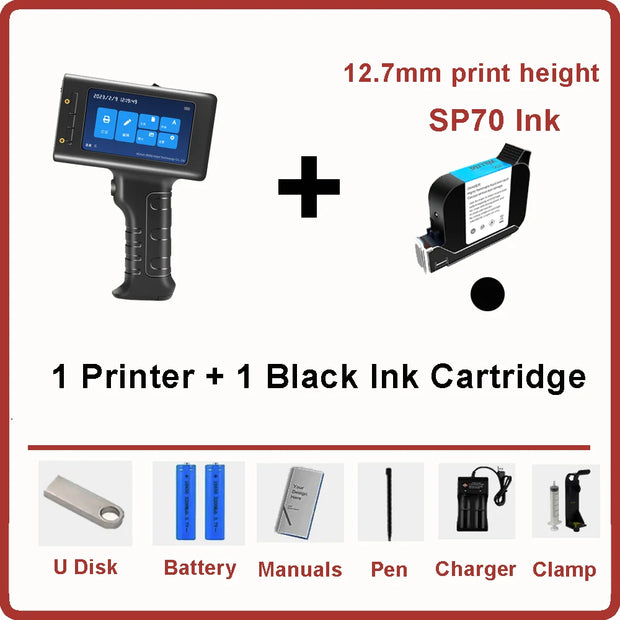 Willita Handheld Thermal Inkjet Printer English Language Production Date Number Logo Expiry Date Label Plastic Hand Jet Printer
