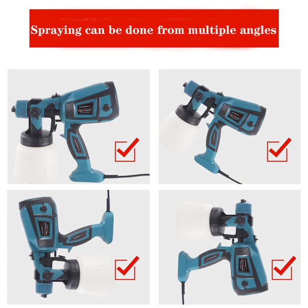 1400ML Electric Spray Gun 850W High Power Paint Sprayer Home DIY EU Plug Auto Furniture Steel Coating Airbrush with 5 Nozzles