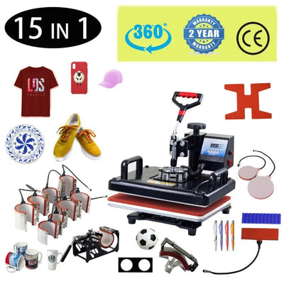 15-in-1 heat press machine full combo