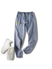 Jeans For Man Clothes Straight Baggy Wide Leg Casual Oversize Pants Vintage Korean Streetwear Tapered Embroidered Trousers