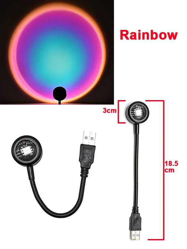 USB LED Sunset Rainbow Projection Lamp