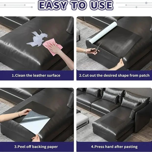 1pc Premium Self-Adhesive Leather Repair Patch  Easy Fix for Sofa Cushion PU Cloth Sticker Restaurant Kitchen Decoration Tablecl