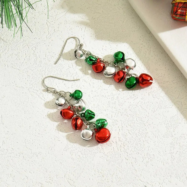 Sweet Necklace Christmas Bell Jewelry Set Earrings Jewelry Accessories Xmas Clavicle Chain Alloy Bracelet Gift
