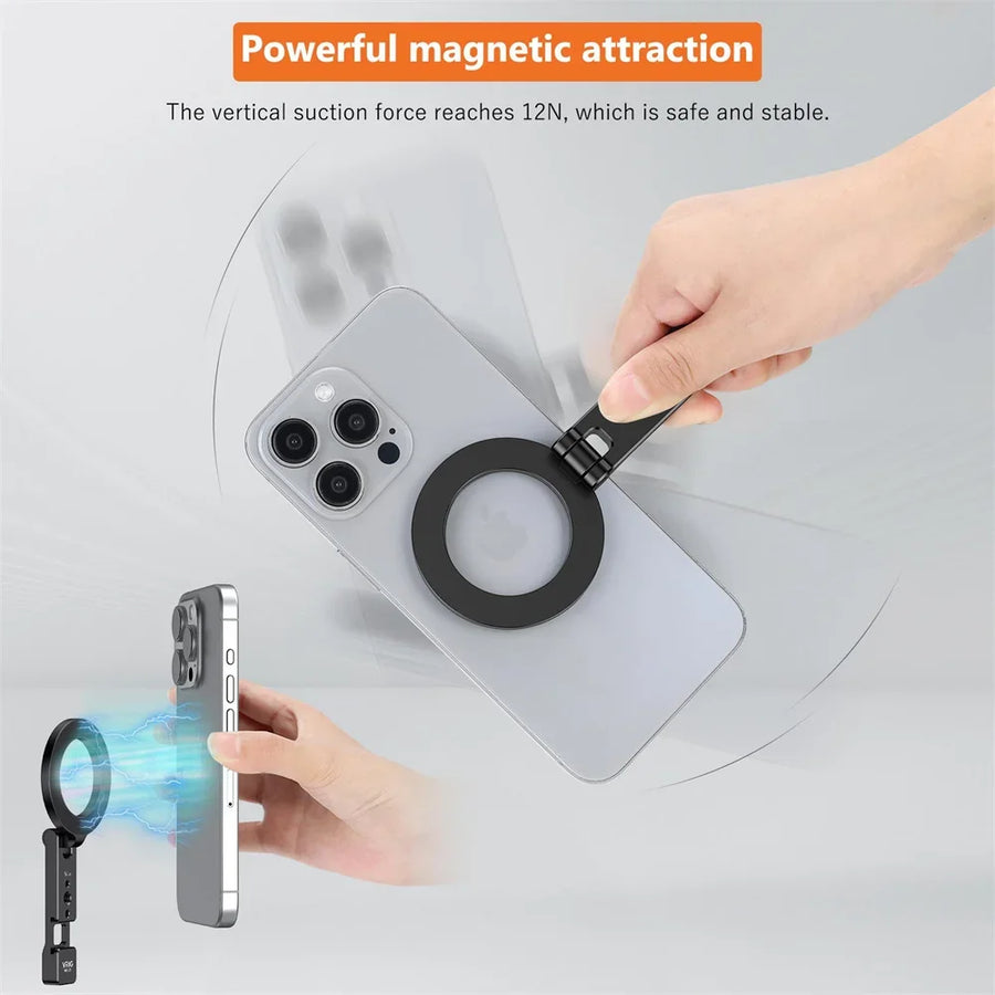 Magnetic Phone Tripod Mount – MagSafe Cold Shoe Mount with 1/4 Screw for iPhone & Android