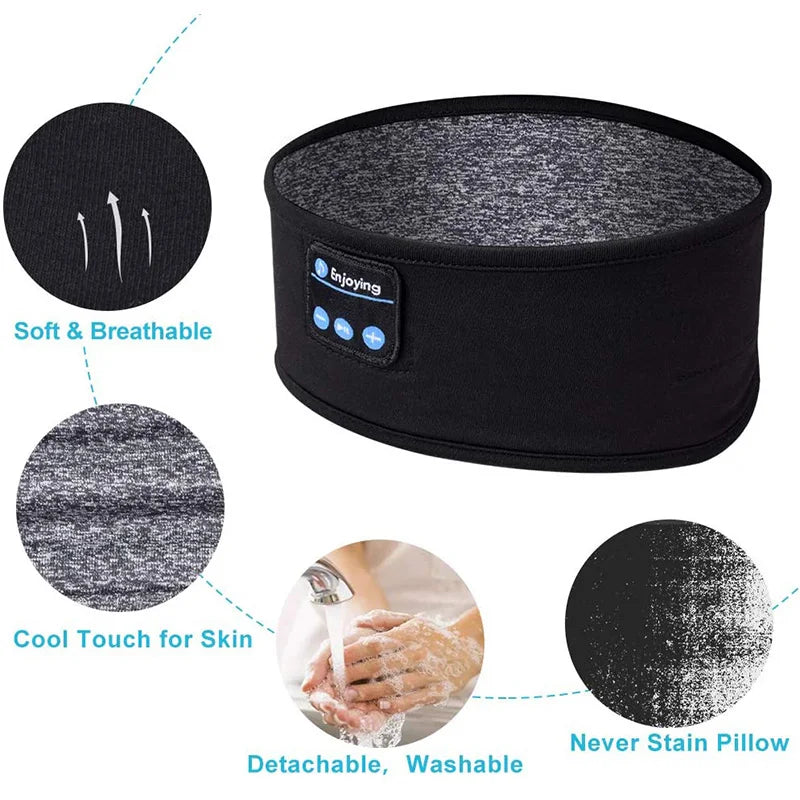 Bluetooth Sleep Headband – Wireless Music Headscarf with Built-in Speakers