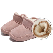 Winter Snow Boots For Children PU Leather Waterproof Kid's Plush Boots Thick Warm Cotton Shoes For Kids Boy's Girl's Warm Boots