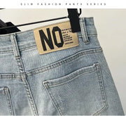 Jeans Men's Trendy Brand Light-colored Fashion Youth Casual Pants Cowboy Simple Ruffian Handsome Slim-fitting Skinny Jeans Men