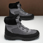 Winter Men Boots Outdoor Men Snow Boots High Top Cotton Boots with Fur Waterproof Non-slip Ankle Boots Lightweight Work Boots