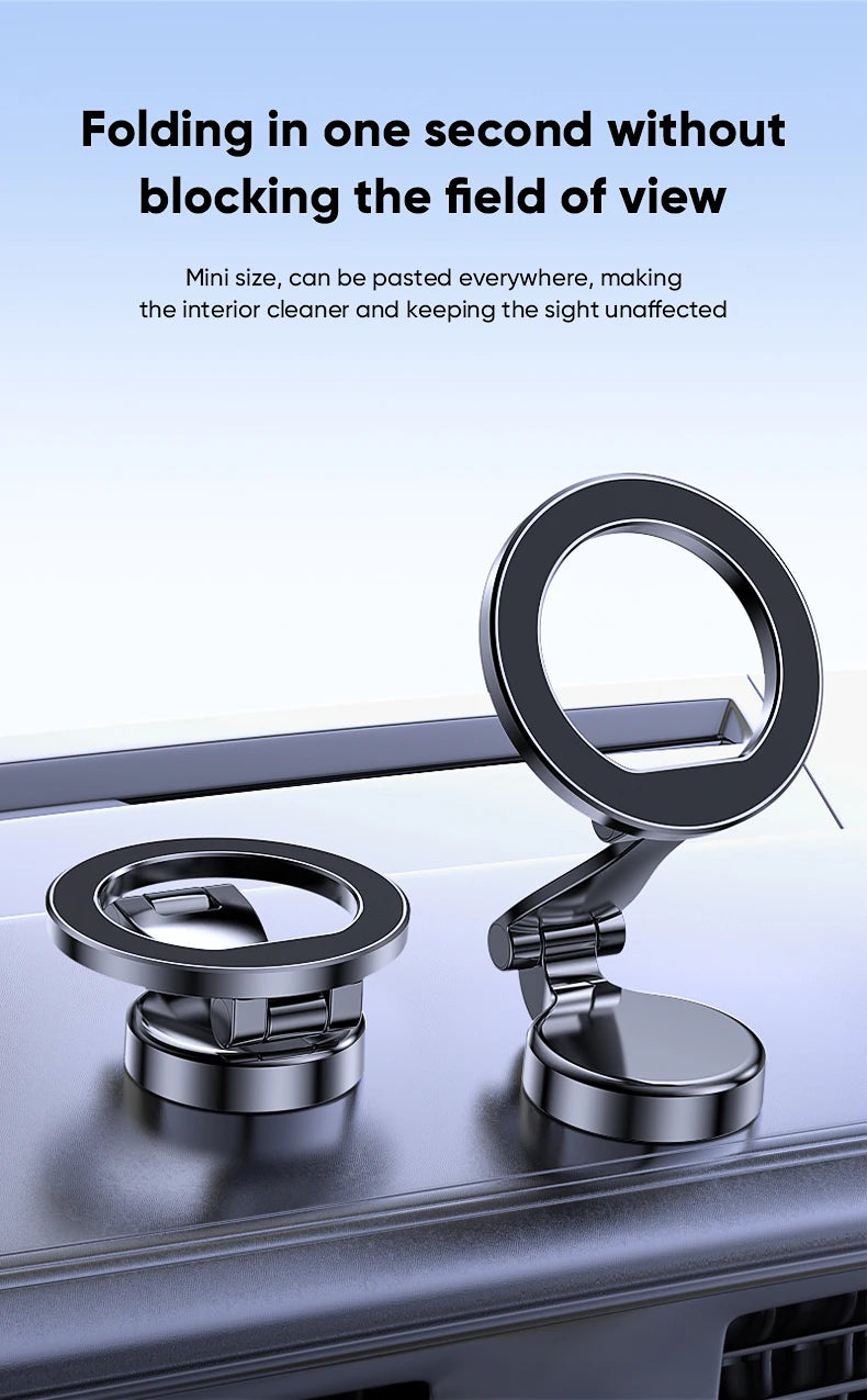 MagSafe Car Phone Holder, 360-Degree Rotating Magnetic Mount for Vehicles