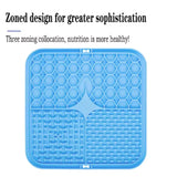 Blue silicone mat with zoned design on a white background