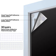 30 pairs of heavy-duty hook and loop tape for easy installation of blackout window tint film.