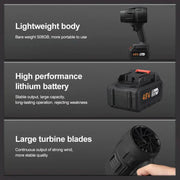 Cordless Air Blower Powerful Jet Fan Mini Turbo Fan Thrust Violent Leafs Duster Handheld Power Tools