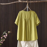 Women's Cotton Linen Embroidered Top – Vintage Casual Shirt