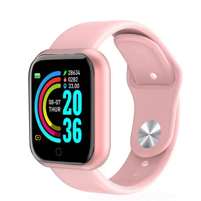 Smart Watch Y68 – black model front view