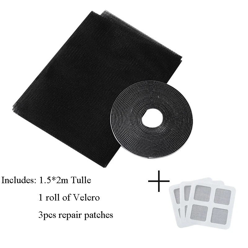 Magnetic Mosquito Net for Windows, Fly Screen with Self-Adhesive Tape