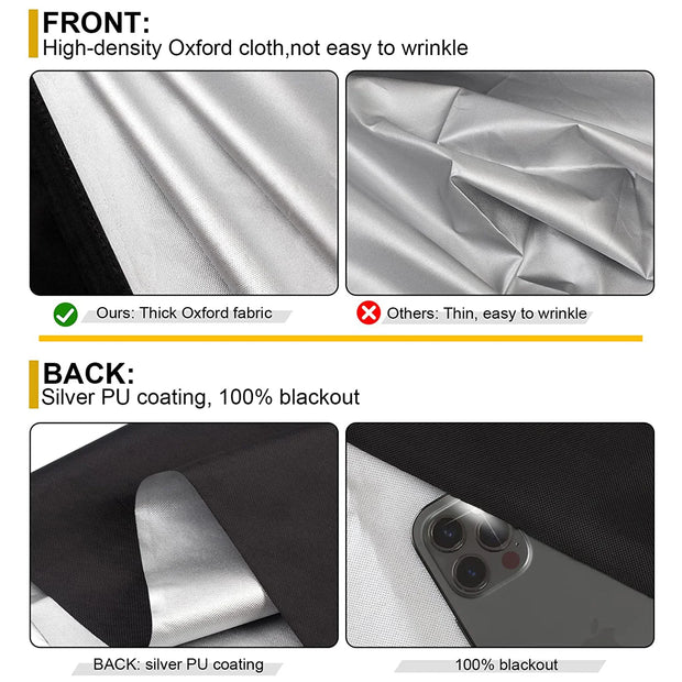Removable Window Blackout Fabric Cloth Light Blocking Sunshade Black Curtain DIY Blackout Glass Privacy Window Tint Sticker