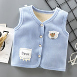 Kids Velvet-Lined Waistcoat Vest, Warm for Boys and Girls