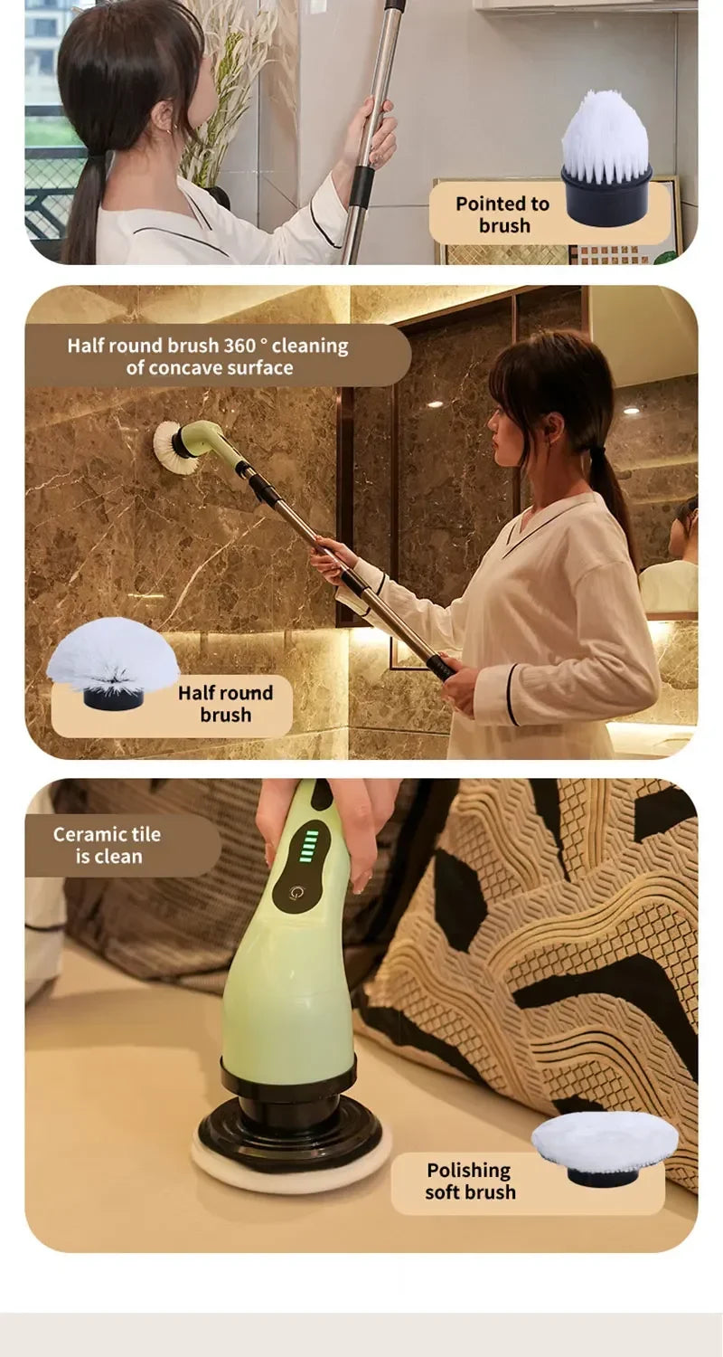Cordless Electric Spin Scrubber – Multi-Purpose Cleaning Brush for Bathroom, Kitchen & Toilet