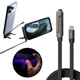 240W Fast Charging Cable with Foldable Phone Holder, USB-C