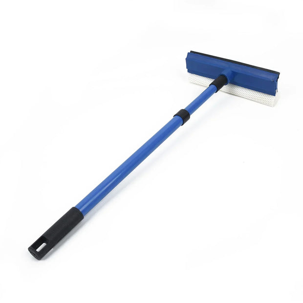 2-in-1 Telescopic Window Glass Cleaner Wiper Long Handle Sponge Brush Window Mop Squeegee Wiper Cleaning Squeegee Tool