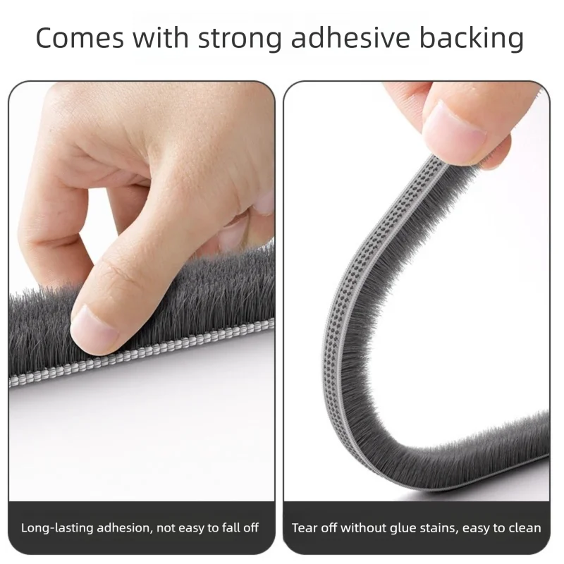 Product with strong adhesive backing being peeled off by a hand, showing ease of use and cleanliness.