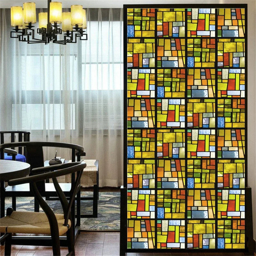 Privacy Window Film – Stained Glass, Static Cling, No Glue