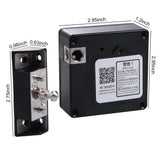 Hidden RFID electronic drawer lock control box and latch plate with dimension labels, keyless IC card cabinet lock for DIY install