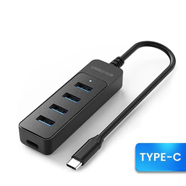 4 Port USB 3.0 Hub with Type C Port High Speed USB 3.0 Splitter Multifunctional Expansion Dock USB Power Adapter Splitter