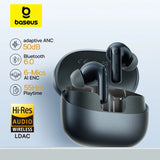 Active noise cancelling wireless earbuds with charging case – Bluetooth 6.0, 50dB ANC, 6-mic AI ENC, 55H playtime, Hi-Res LDAC audio
