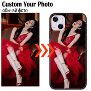 Custom Phone Cases For iphone 16 e 14 Pro Max 13 Mini 15 Plus Glass Silicone Cover Customized Photo Personalized Pictures Fundas