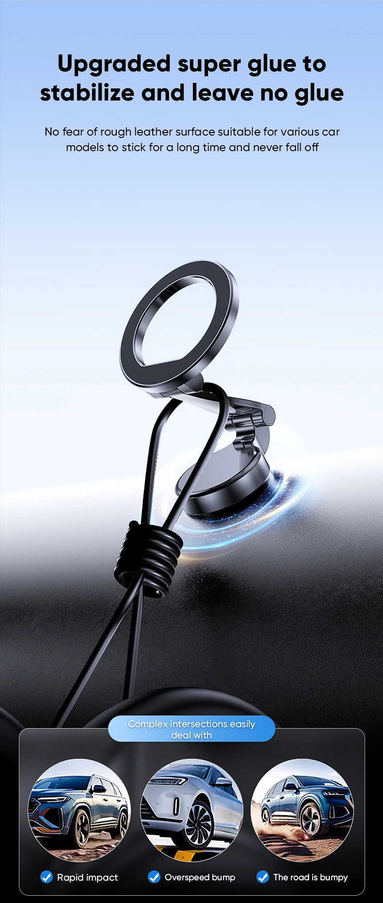 MagSafe Car Phone Holder, 360-Degree Rotating Magnetic Mount for Vehicles