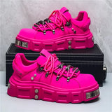 Women's Platform Sneakers – Casual Leather, Summer Sport Style