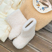 Winter Kids Thermal Boots Warm Girls Furry Hairy Ankle Boots Simple Fashion Children's Outdoor Snow Boots Non-slip Versatile