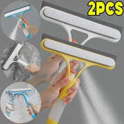 3 in 1 Window Cleaning Squeegee Multi Function Glass Mirror Wiper with Spray Bottle Microfiber Scrub Household Car Cleaner Tools